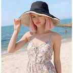 Sun Hat for Women Wide Brim Reversible Double-Sided UV Protection Cotton Fishing Bucket Hat Summer Beach UPF 50+