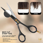 Barber Hair Cutting Scissors 6.5" – 420 Japanese Standard Stainless Steel Hair Scissors – Premium Shears For Professional Haircut – Black Sharp Shears With Hair And Beard Comb