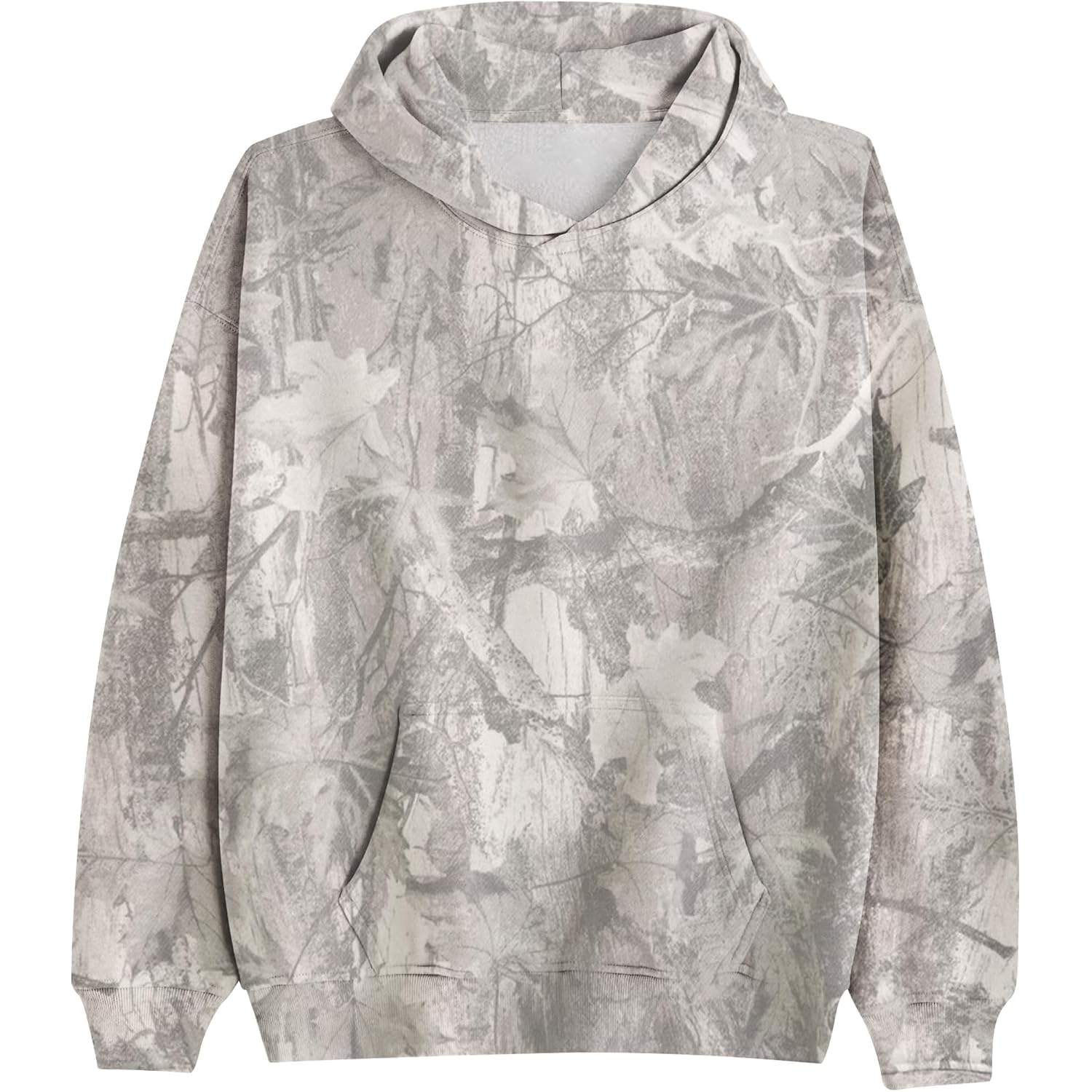 Msbesyor Camo Hoodie For Men Women Oversized Fleece Maple Leaf Hooded Sweatshirt Graphic Print Pullover Hoodies With Pocket