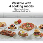Hamilton Beach 2-in-1 Countertop Toaster Oven and Long Slot 2 Slice Toaster, 60 Minute Timer and Automatic Shut Off, Shade Selector, Stainless Steel (31156)