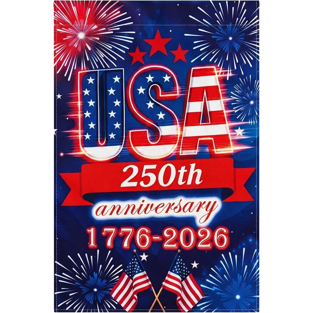 250 Anniversary Usa Garden Flag - 250 Years Of Freedom Double Sided 3-Ply American Patriotic Flags 1776-2026, Uv Protection Fade Resistant 12X18 Inch Yard Flag Commemorative Merchandise For Outdoor Celebration