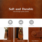 Leather Wallet Women,Rfid Blocking Small Wallets For Women Compact Bifold Slim Wallet Card Holder With Zipper Coin Pocket Brown