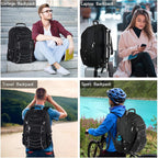 Extra Large Laptop Backpack, 22" X 17" X 10", 60L Capacity, Multi-Compartment Protection, Fits 15.6-19" Laptops, Tsa Approved, Rfid Anti-Theft, Sport Travel Backpack