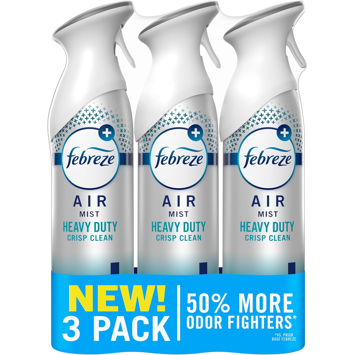 Febreze Air Mist, Air Freshener Spray, Odor Fighting Room Spray, Deodorizer For Home Bathroom Kitchen Office Apartment Dorm Room Classroom, Heavy Duty Crisp Clean Scent, 8.1Oz (Pack Of 3)