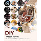 Smart Watches for Women, 1.27″ AMOLED Fitness Tracker with Heart Rate SpO2 Sleep Monitor, 3 Bands, 120+ Sport Modes, Call & Notifications, Smartwatch for Android & iPhone Compatible, 40 mm Rose Gold