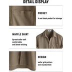 Vatpave Mens Casual Waffle Shirt Short Sleeve Button Down Summer Shirts Loose Fit Beach Shirts