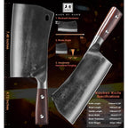 7.5″ Cleaver Knife, Chef’S Knives – Hand Forged, German High Carbon Stainless Steel Butcher Knife With Full Tang Handle For Home Kitchen & Restaurant