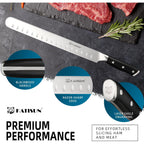 Brisket Knife, 12 Inch Carving & Slicing Knife For Meat Cutting, Bbq, Razor Sharp German Steel, Sheath Included, Ergonomic Handle Design, Grilling Gifts For Men