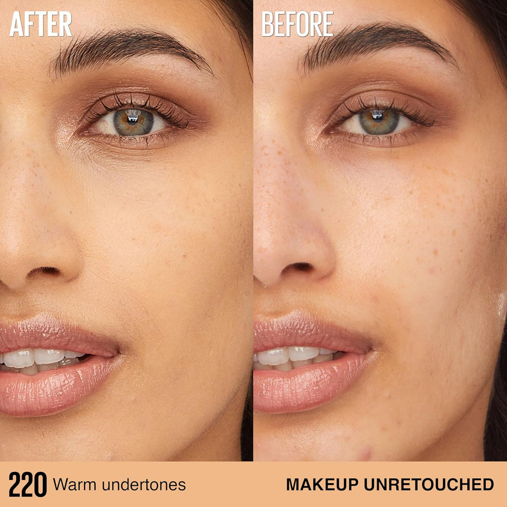 Maybelline Super Stay Lumi-Matte Foundation, Lightweight and Buildable Full Coverage Foundation Makeup For Up To 30HR Wear, 220, 1 Count