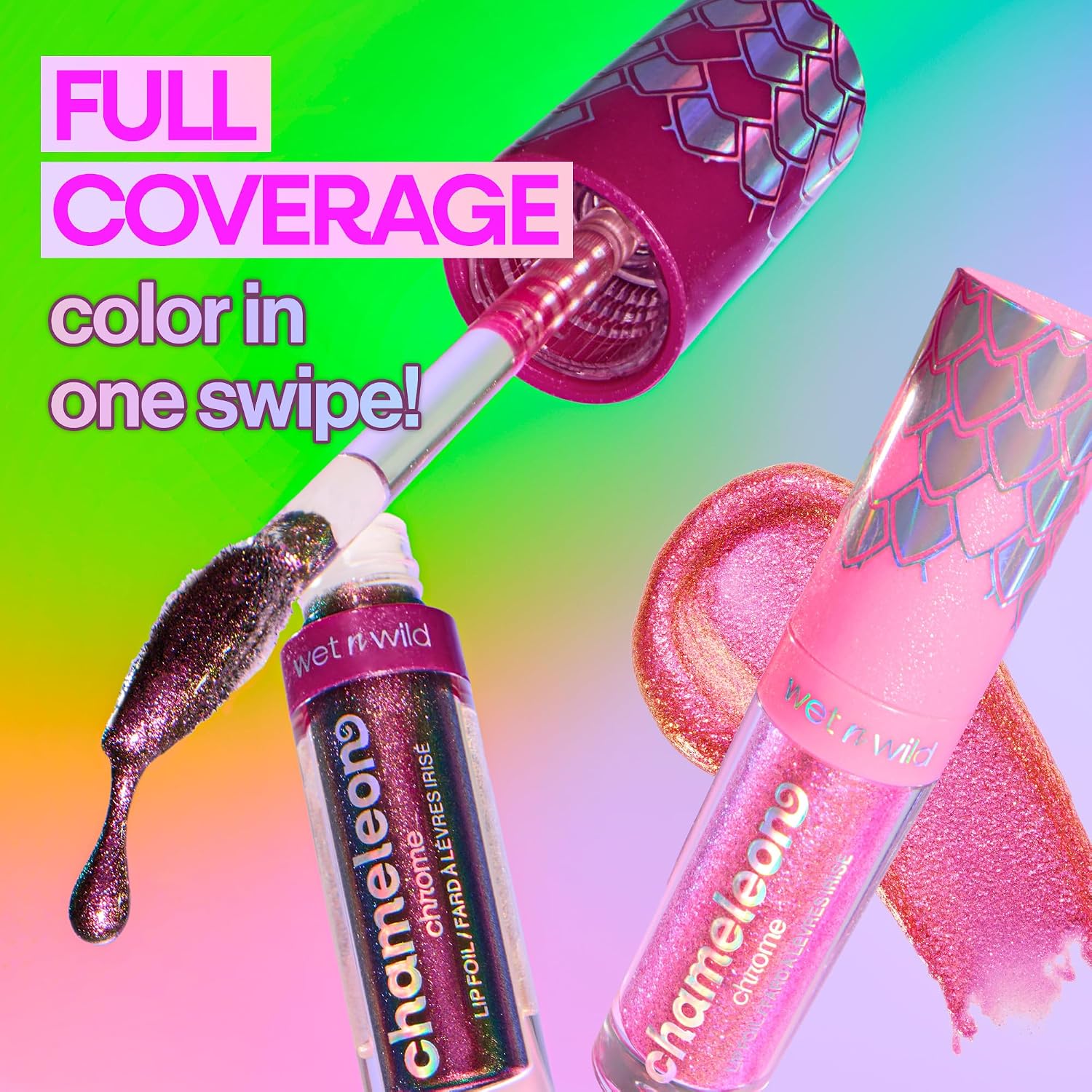 Wet N Wild Chameleon Chrome Lip Foil, Bold Light-Reflecting Pigments, Multidimensional Shine, Non-Sticky Smooth Formula,Vegan & Cruelty-Free - Halo'S Way