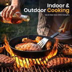 Utopia Kitchen Cast iron Skillets 3 Piece Set, Chefs Pan, Pre Seasoned Cast iron Skillets, 6, 8 & 10 Inches, Easy Use in the Oven, Stove, Grill, or Campfire, Black