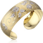 Amazon Essentials Yellow 14K Gold-Filled Hand Engraved Cuff Bracelet