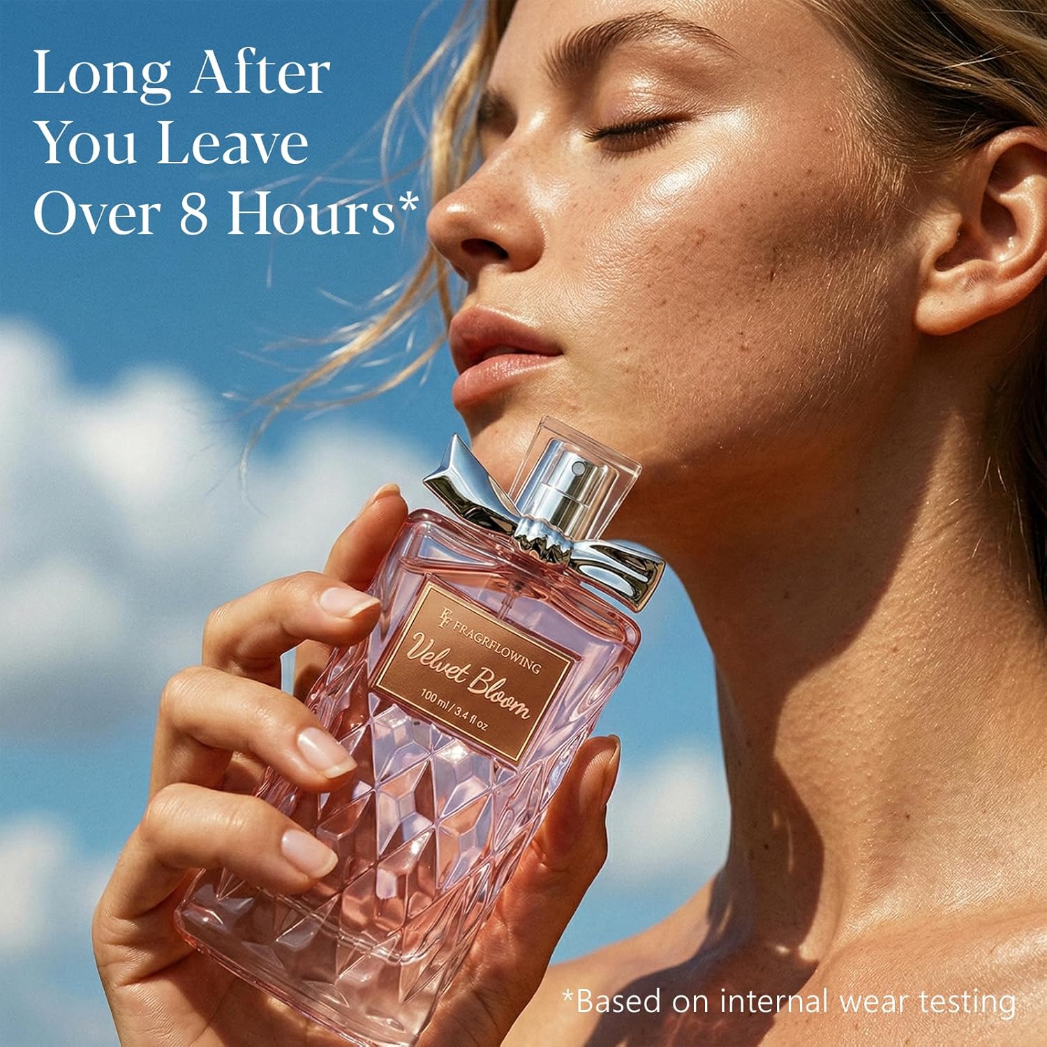 Perfume for Women, Alcohol-Free Long Lasting Floral Fragrance, Light & Soft Scent with Rose, Jasmine & Peony, Peach, Patchouli & Musk Base, 100ml / 3.4 fl oz, Gift for Women & Moms (Velvet Bloom)