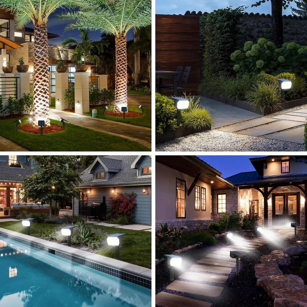 Nipify Solar Lights Outdoor Waterproof, Motion Sensor Spot Lights- 4 Pack/56 Led/3 Modes Solar Powered Spotlights 2-In-1 Auto On/Off Landscape Lighting For Outside Yard Wall Garden, Cool White