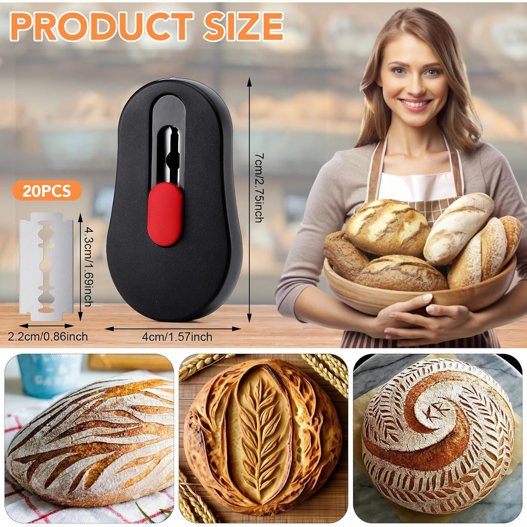 SUMAJU Magnetic Bread Lame with Extractable Blade - 20 Razor Blades,Dough Scoring Tool for Sourdough Breads baking & Bread Making Tools
