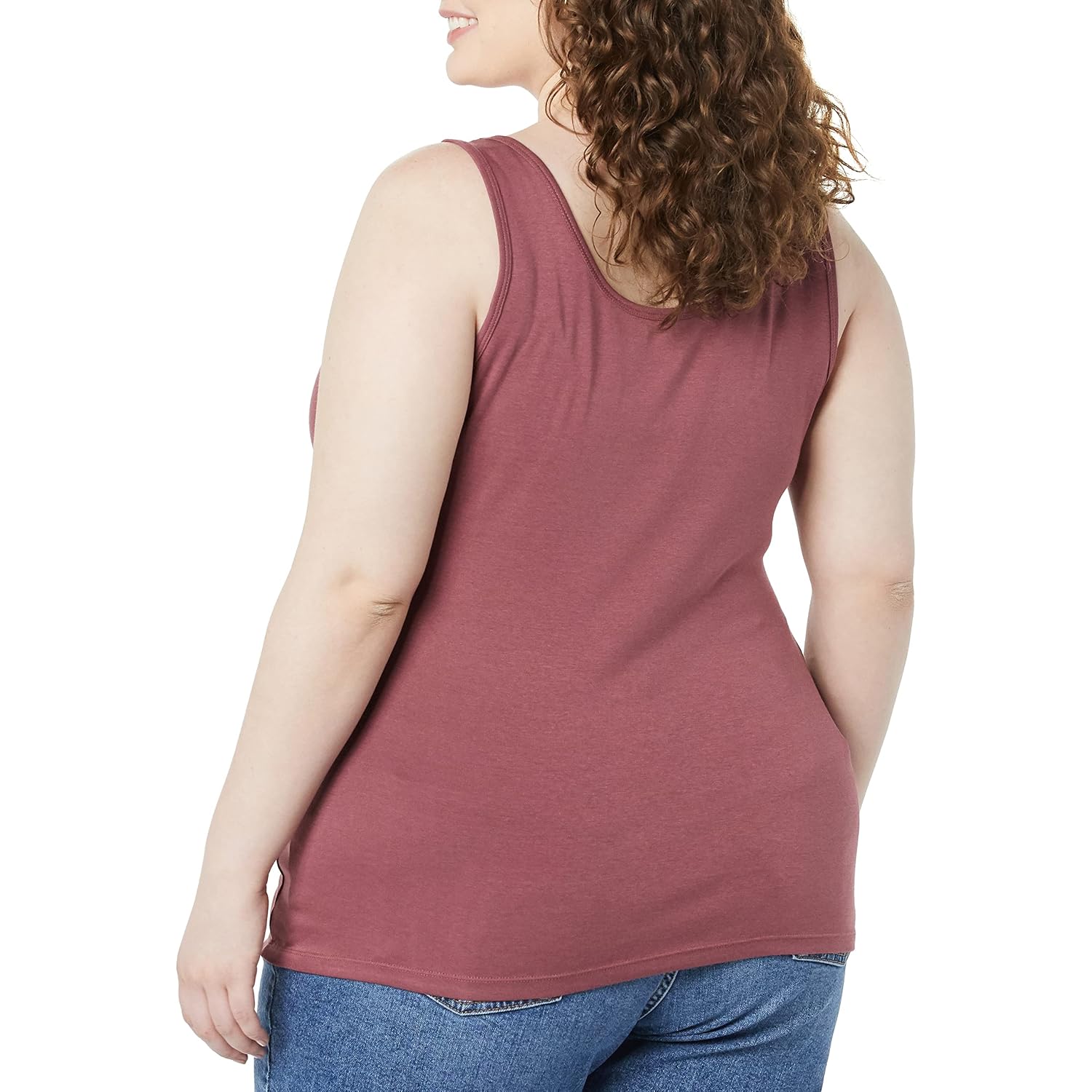 Amazon Essentials Women'S Plus Size Slim Fit Scoop Neck Tank Top, Multipacks