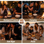 The S'Mores Company - Portable Fire Pit, Mini Tabletop Campfire (2-Pack) | Smores Soy Wax Firepit, Food Safe For Roasting Marshmallows, Bonfire Smores Maker, 3+ Hours Of Burn Time, Camping Stove