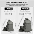 Travel Sling Bag For Men & Women - Small Water Resistant Crossbody Multipocket Chest Bag With Anti-Theft