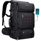 Witzman Carry On Travel Backpack For Men Airline Approved Fits 16" Laptop | Nylon 3 In 1 Luggage Duffle Bag With Usb Charging Port, Shoe Compartment, For Weekend Getaway, Overnight Trip, B682 Black)