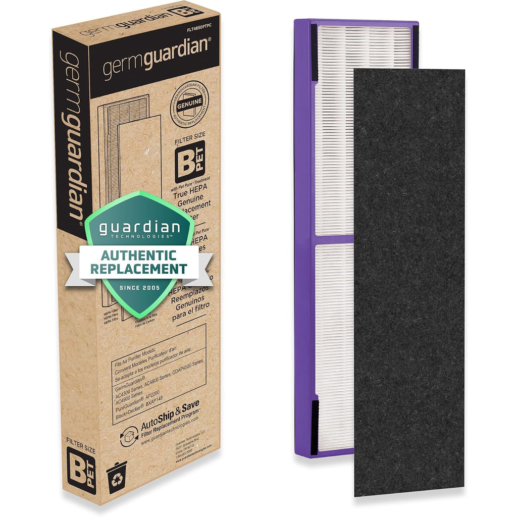 Germ Guardian Flt4850Pt True Hepa Genuine Air Purifier Replacement Filter B, With Pet Pure Treatment For Germguardian C4900, Ac4825, Ac4850Pt, Cdap4500, Ac4300, And More