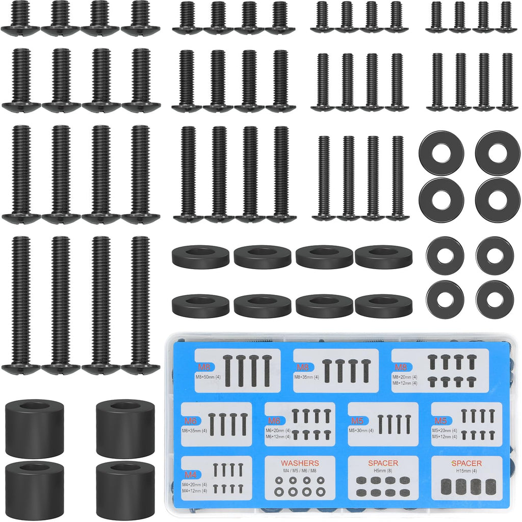 Mountup Universal Tv Mounting Hardware Screw Kit With Box - M4 M5 M6 M8 Screws, Spacers & Washers For Most Led Lcd Oled 4K Tvs, Replacement Screws For Tvs/Monitor Mounting Up To 80 Inches, Mu0041