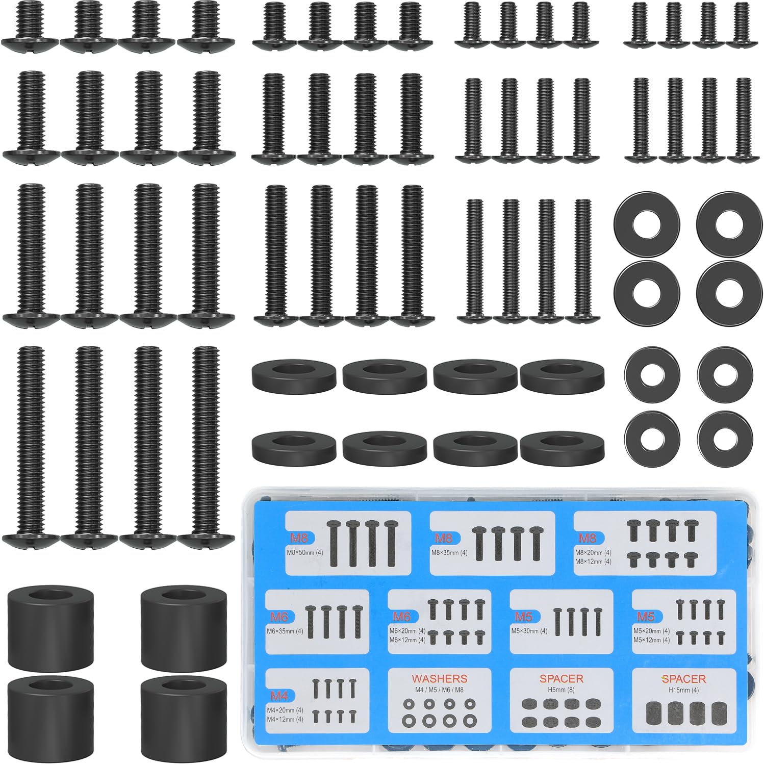 Mountup Universal Tv Mounting Hardware Screw Kit With Box - M4 M5 M6 M8 Screws, Spacers & Washers For Most Led Lcd Oled 4K Tvs, Replacement Screws For Tvs/Monitor Mounting Up To 80 Inches, Mu0041