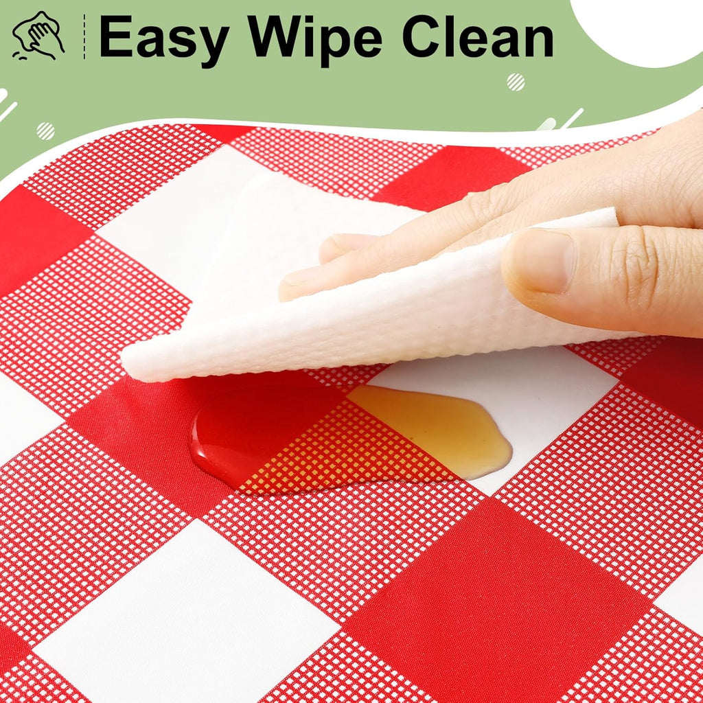 misaya 4 Packs Buffalo Disposable Table Cloth, 54 x 108 Inch Waterproof Plastic Tablecloth, Rectangle Red and White Checkered Table Covers for Picnic, Birthday, Party