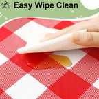 misaya 4 Packs Buffalo Disposable Table Cloth, 54 x 108 Inch Waterproof Plastic Tablecloth, Rectangle Red and White Checkered Table Covers for Picnic, Birthday, Party