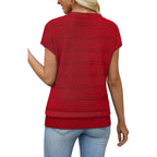 Wiholl Short Sleeve Sweater For Women V Neck Trendy Summer Tops 2026 Spring Fashion Clothing Business Casual Outfits