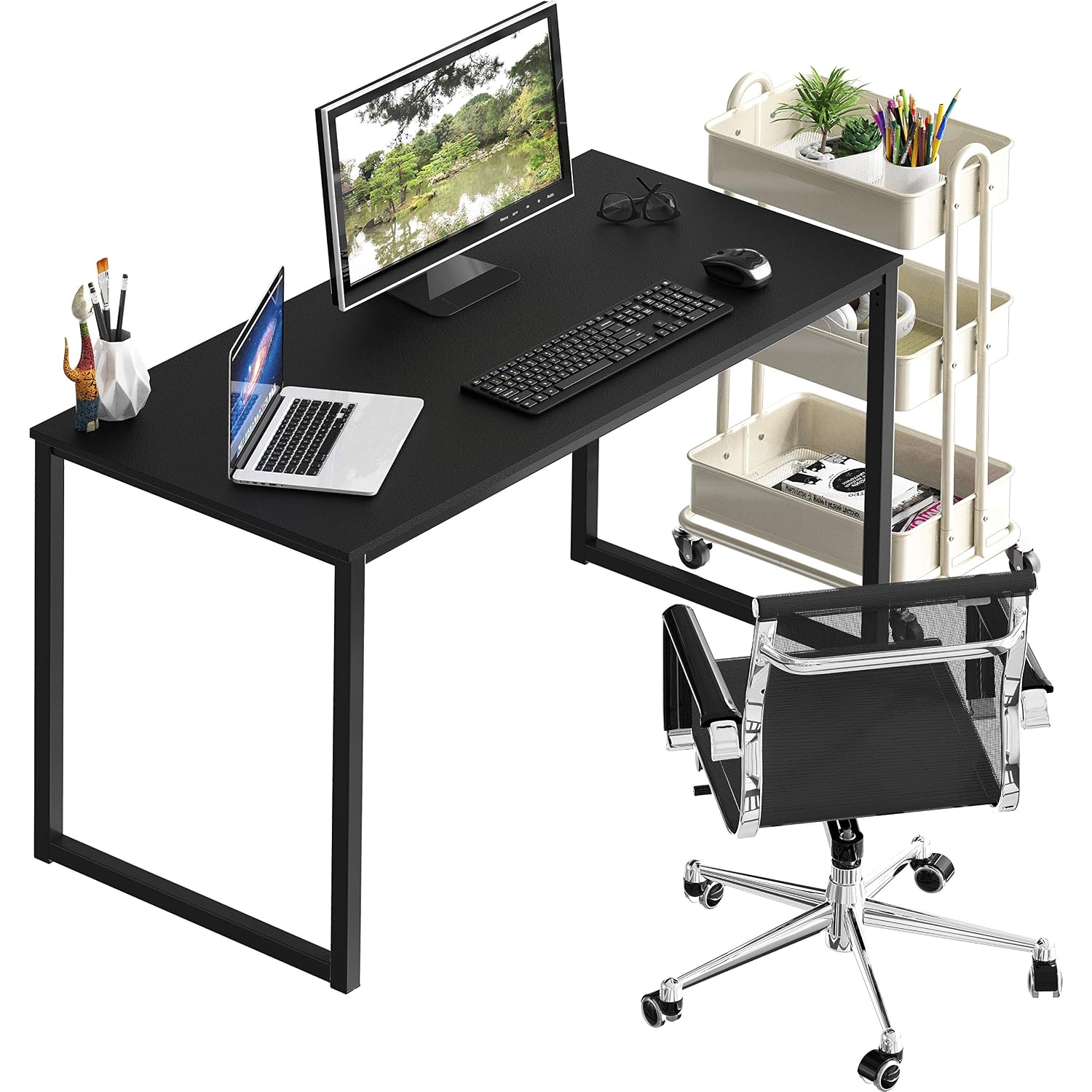 Shw Mission 40-Inch Home Office Computer Desk, Black