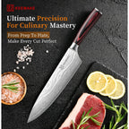 KEEMAKE Chef Knife - 8 Inch High Carbon Stainless Steel Kitchen Knife with Ergonomic Handle, Professional Kitchen Gadgets with Gift Box for Men and Women, Father Day Gifts