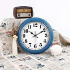 Jenlystime 12 Inch Retro Wall Clock Silent Non Ticking Battery Operated Movement Easy To Read Wall Clocks Decorate For Bedroom Living Room Kitchen Office(Blue)