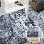 5X7 Area Rug Living Room Rug: Washable Modern Abstract Soft Thin Rug Indoor Floor No Slip Stain Resistant Carpet For Bedroom Dining Room Farmhouse Nursery Home Office - Black