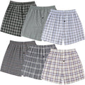 Bamboo Cool Men'S Underwear Woven Boxer Shorts,Classic Relaxed Fit,Lightweight Plaid Boxers,6 Pack