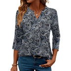 Womens Tops 3/4 Sleeve Botton Down Shirts Casual V Neck Tunic Blouses Pleated Fashion Summer Tees 2026 Trendy S-3XL