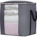 Sleeping Lamb 120L Extra Large Blanket Storage Bags Breathable Clothes Storage Containers For King Comforter Bedding Pillow Sheet, Reinforced Handles, Grey