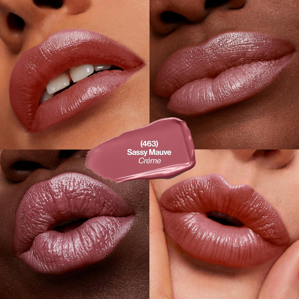 Revlon Super Lustrous Lipstick, Creamy Formula For Soft, Fuller-Looking Lips, Moisturized Feel, 463 Sassy Mauve, 0.15 oz