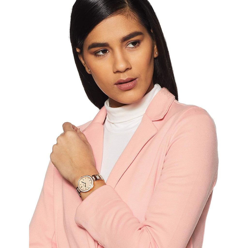 Karli Three-Hand Rose Gold-Tone Stainless Steel Watch