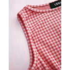 Cider Gingham Tops For Women Plaid Going Out Tops Sleeveless Cute Tank Bow Summer Shirt