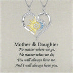 Mother Daughter Necklace Set for 2 Sterling Silver Sun and Moon Matching Pendant Necklace Jewelry Gifts Mother's Day Birthday