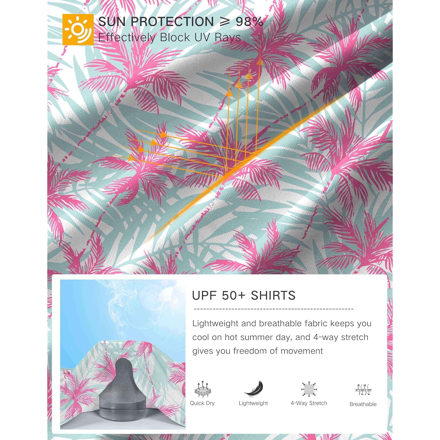 Pudolla Men'S Sun Protection Hoodie Shirts Upf 50+ Rash Guard Spf Long Sleeve Fishing Shirt For Men Swim Hiking Boating