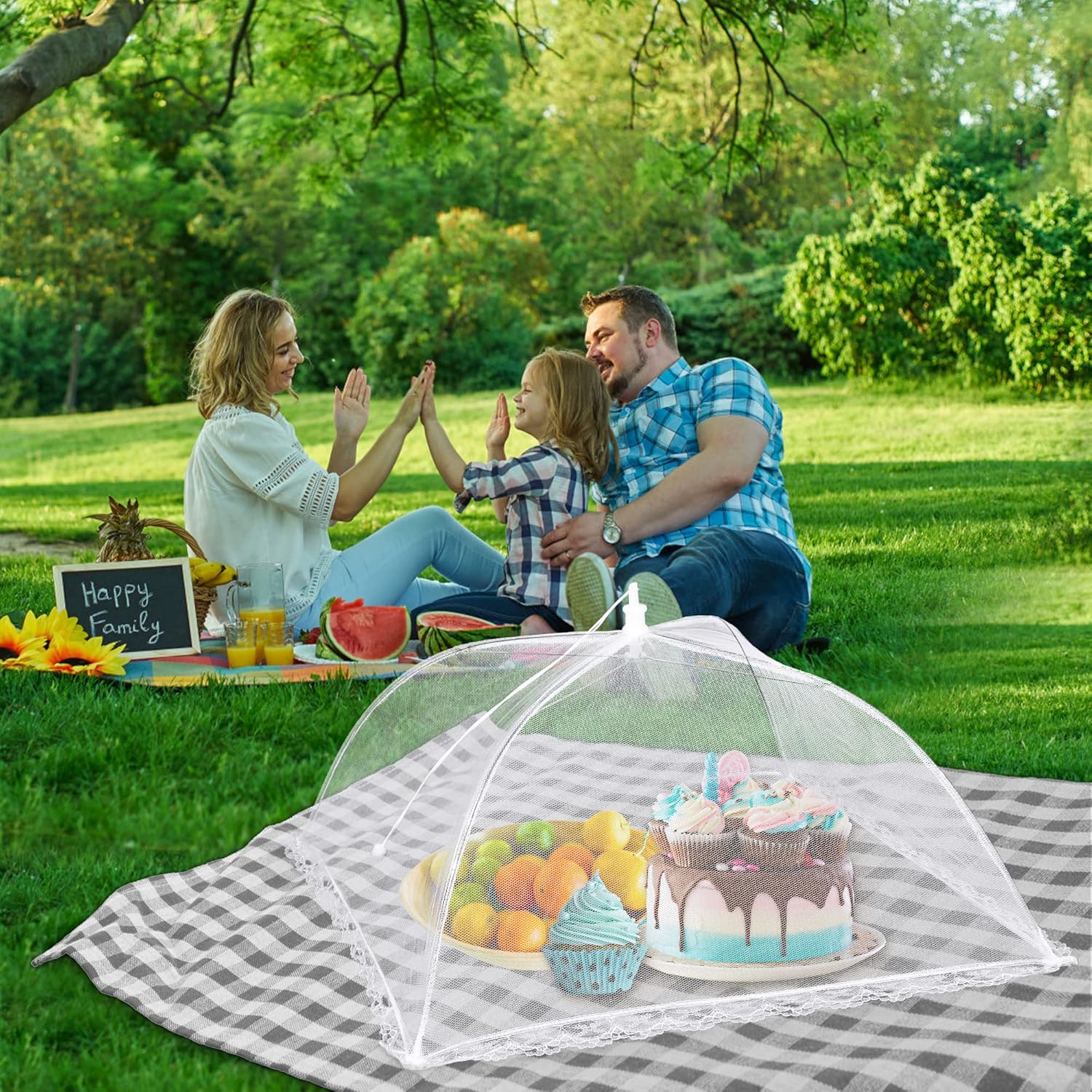 10 PACK Mesh Food Covers for Outside, Food Covers Outdoors Pop-up Food Tents 2 Extra Large (40"x24") & 8 Large (17"x17") for Picnic, Camping Supplies