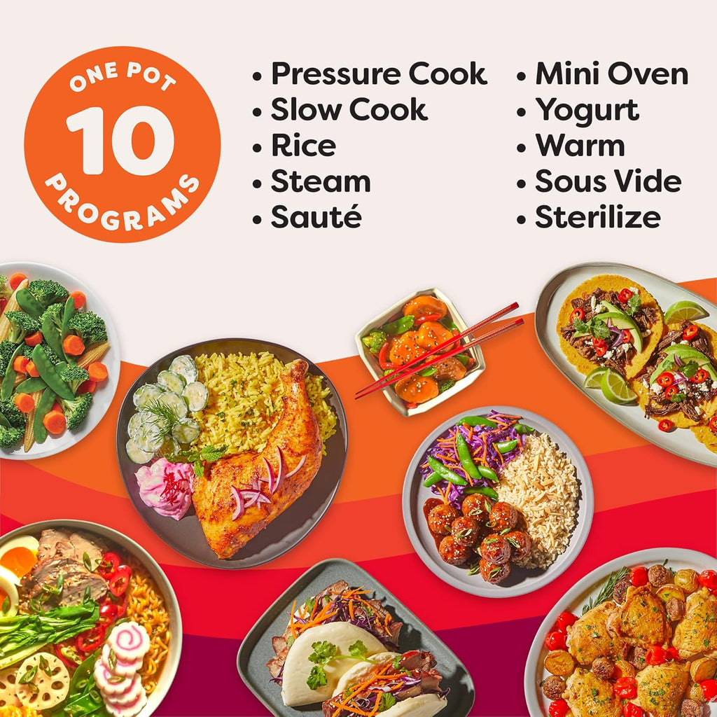 Instant Pot Pro (8 QT) 10-in-1 Pressure Cooker, Slow Cooker, Rice/Grain Cooker, Steamer, Sauté, Sous Vide, Yogurt Maker, Sterilizer, and Warmer, Includes App with Over 800 Recipes, Black