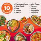 Instant Pot Pro (8 QT) 10-in-1 Pressure Cooker, Slow Cooker, Rice/Grain Cooker, Steamer, Sauté, Sous Vide, Yogurt Maker, Sterilizer, and Warmer, Includes App with Over 800 Recipes, Black