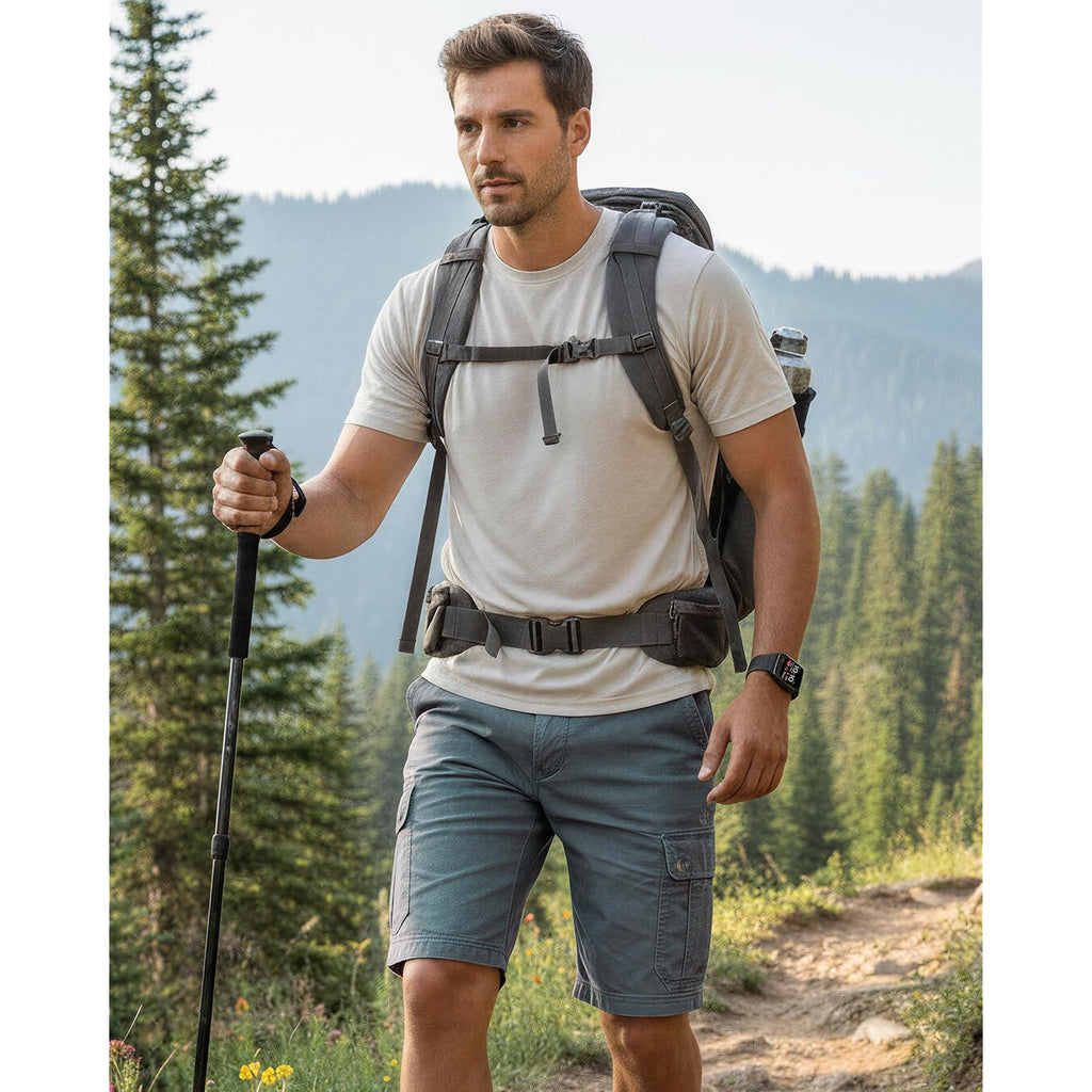 Ny Threads 100% Cotton Stretch Men Casual Cargo Shorts Relaxed Fit