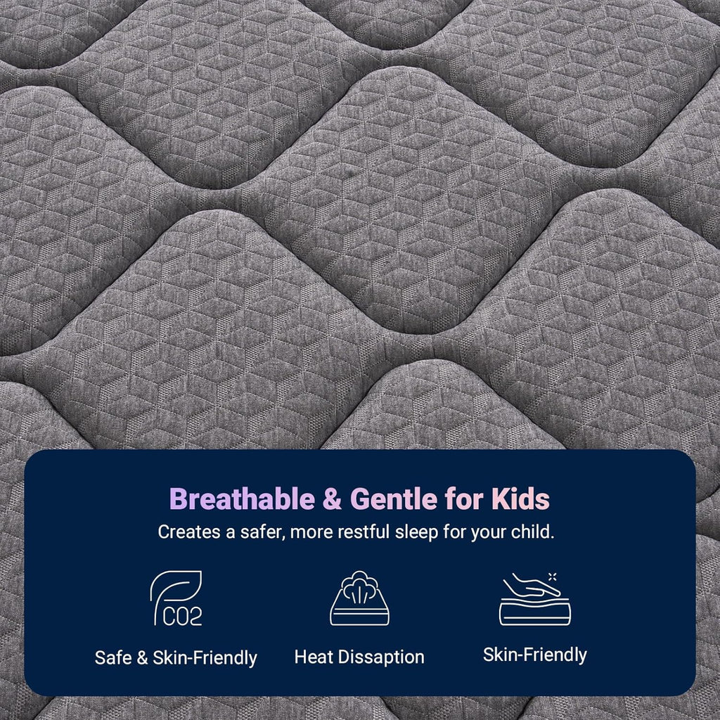 Avenco Twin Mattress, 6 Inch Twin Size Mattress in a Box for Kids, Medium Firm Hybrid Mattresses with Bonnell Spring and Gel Memory Foam for Cool Night Sleep & Pressure Relief, CertiPUR-US Certified