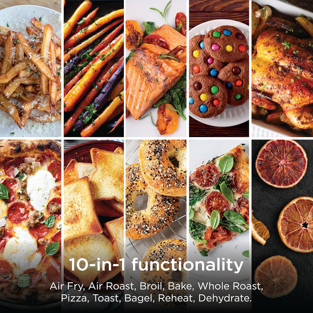 Ninja Air Fryer & Toaster Oven Combo | 10-In-1 Prestige Smart Xl Countertop Oven | Bake Up To 20 Cookies, Fit Up To A 12Lb Turkey | Pizza, Toast, Bake, Dehydrate | 1800 Watt | Stainless Steel | Dt501