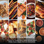 Ninja Air Fryer & Toaster Oven Combo | 10-In-1 Prestige Smart Xl Countertop Oven | Bake Up To 20 Cookies, Fit Up To A 12Lb Turkey | Pizza, Toast, Bake, Dehydrate | 1800 Watt | Stainless Steel | Dt501