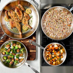 All-Clad D3® Stainless Steel 12 inch Frying Pan With Lid- Made in the USA- The Original Bonded Professional Cookware- Oven Safe & Induction Compatible
