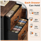 Sweetcrispy Nightstand Set Of 2 With 2 Storage Drawers, Small Bedside Table | Storage Organizer For Bedroom, Nightstand With Wooden Top, Fabric Cabinet, End Table Furniture, Dresser For Closet